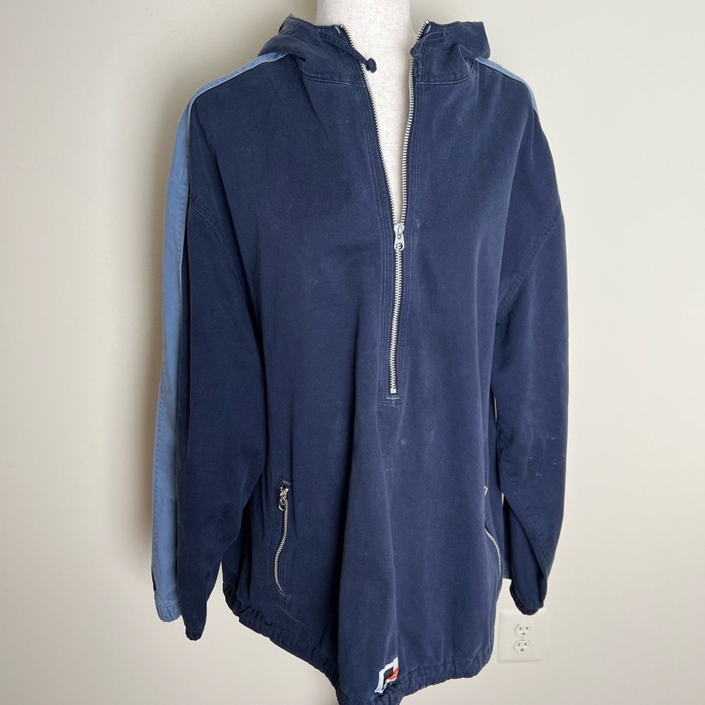 Vintage Nike XL Half Zip Hoodie – 90s Two-Tone Skate/Street Style